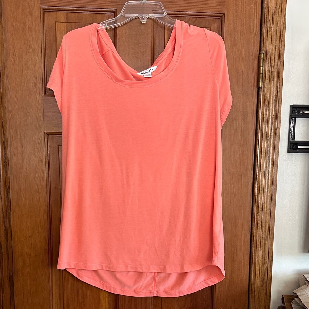 Athleta Vibrant Coral Short Sleeve Tee